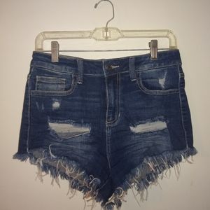 Denim cut off shorts